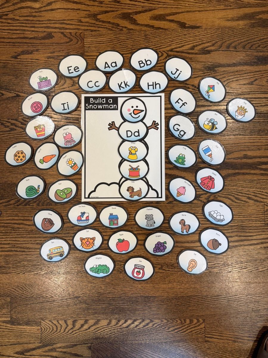 Build a Snowman Alphabet Work