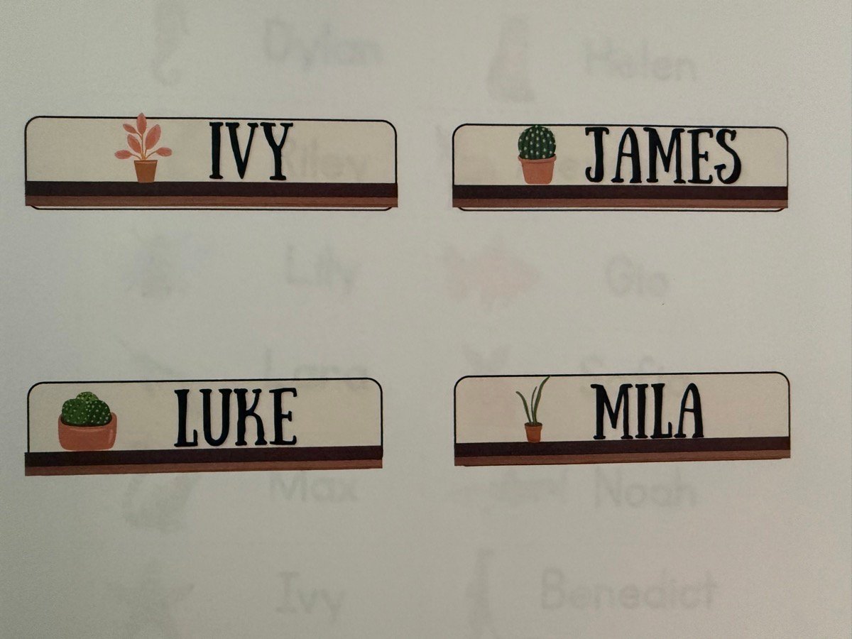 Custom Cubby Labels