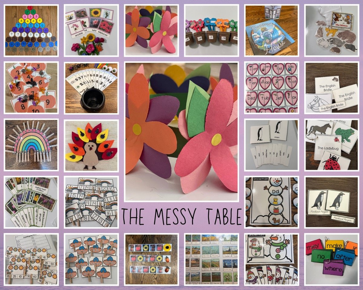 Kerri's handmade Montessori works
